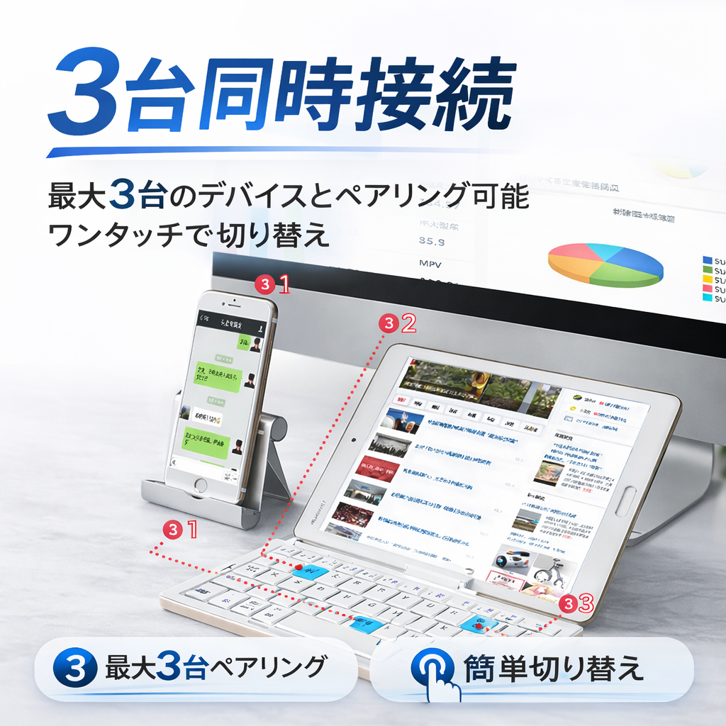 カチカチ折りたたみBluetoothキーボード